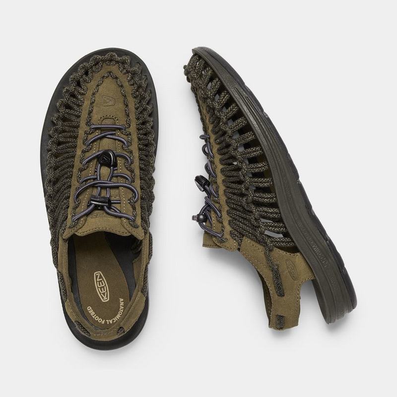 Keen サンダル | キーン ユニーク レザー サンダル ユニーク メンズ 暗オリーブ | Keen Uneek | 167825-RUZ